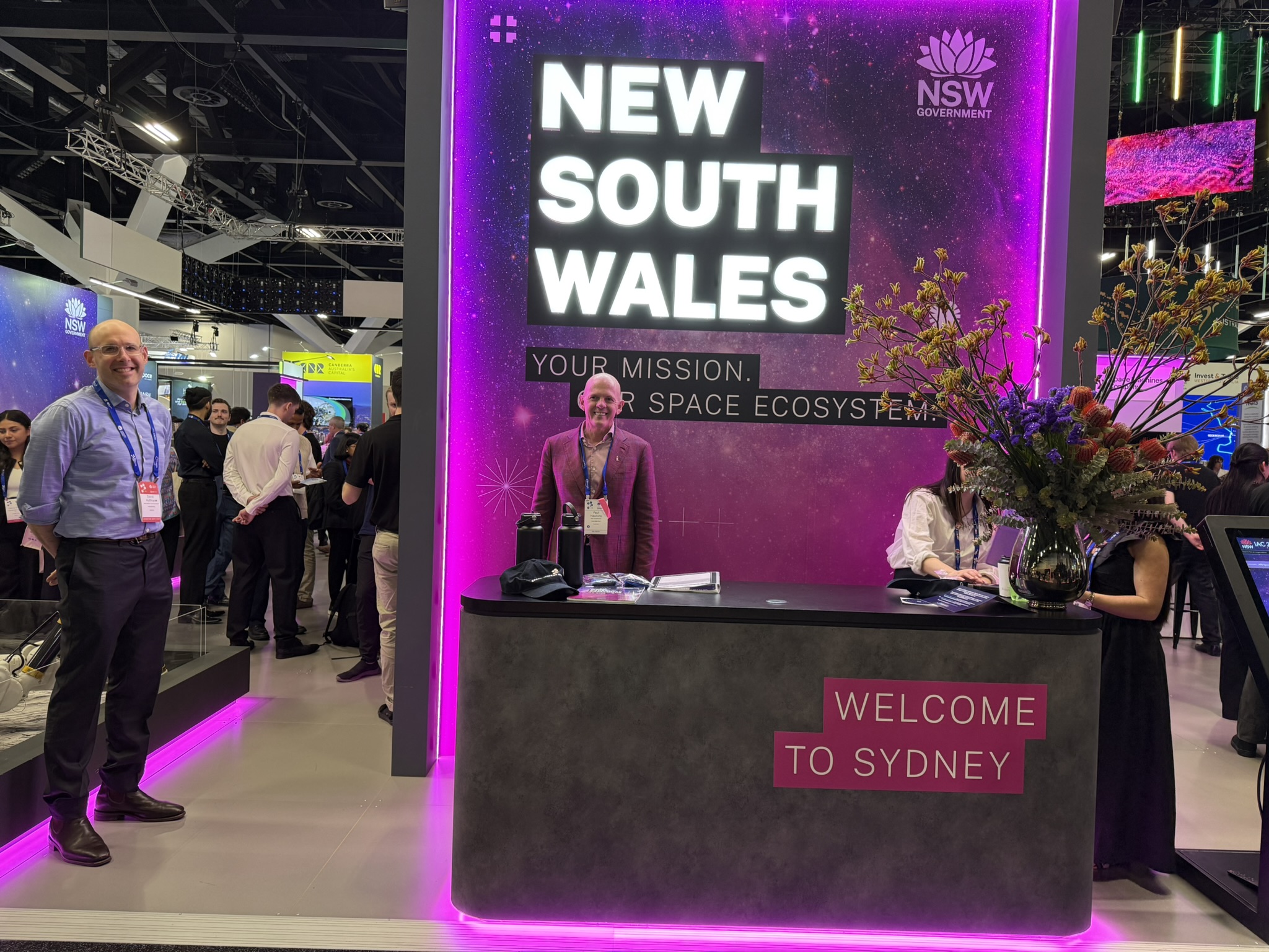 Paul Hawkins at Investment NSW Stand at IAC 2025